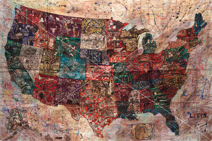 Original Artwork-USA LIVIN map