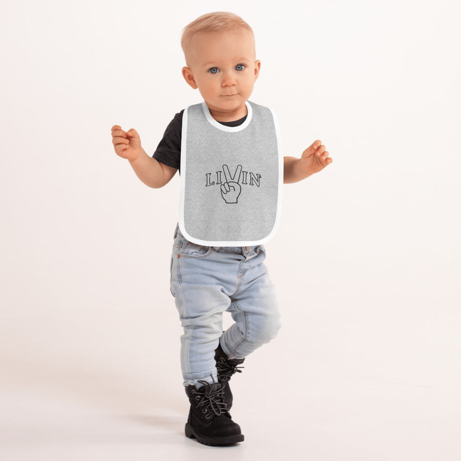 Embroidered Baby LIVIN Bib